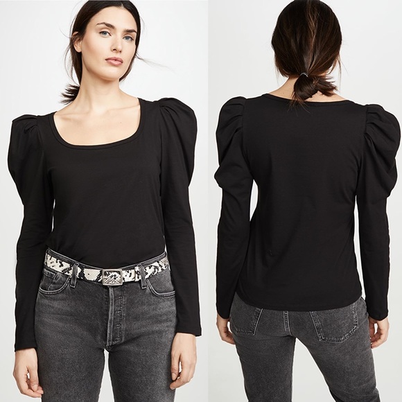 A.L.C. Sewell Puff Long Sleeve T-Shirt XS NWT Blk